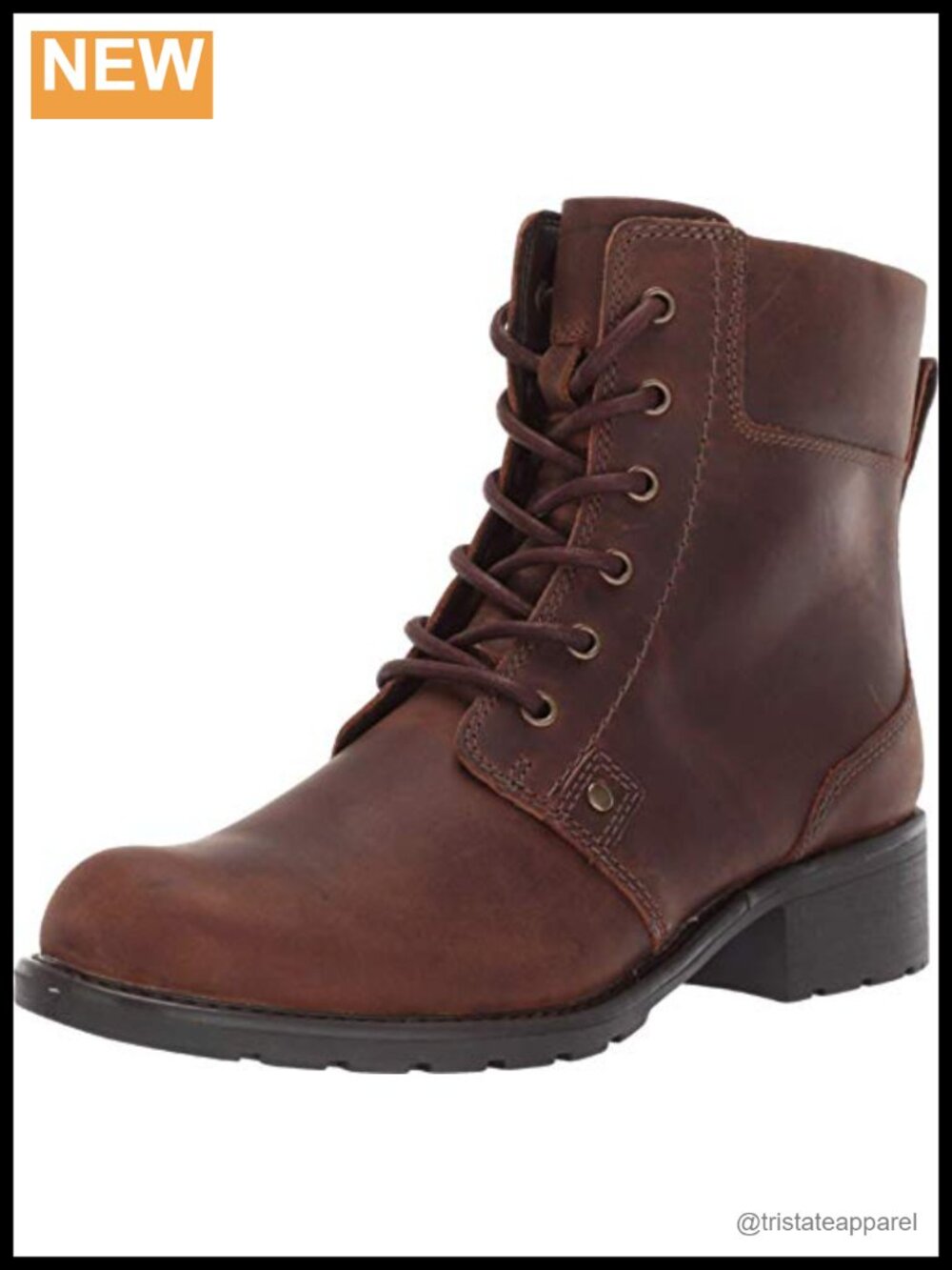 Leather Ankle Bootie with Inside Zipper - Lace Up Heeled Boots